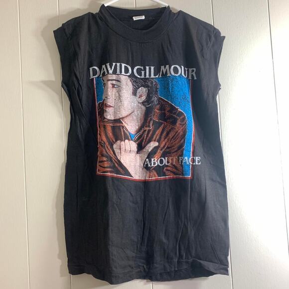 vintage 1984 DAVID GILMOUR About Face double sided sleeveless tee shirt tank top - Picture 2 of 7